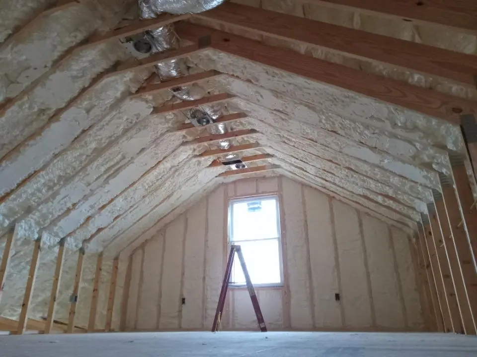 Spray foam roofing application for Crawl Space Insulation project in La Crosse